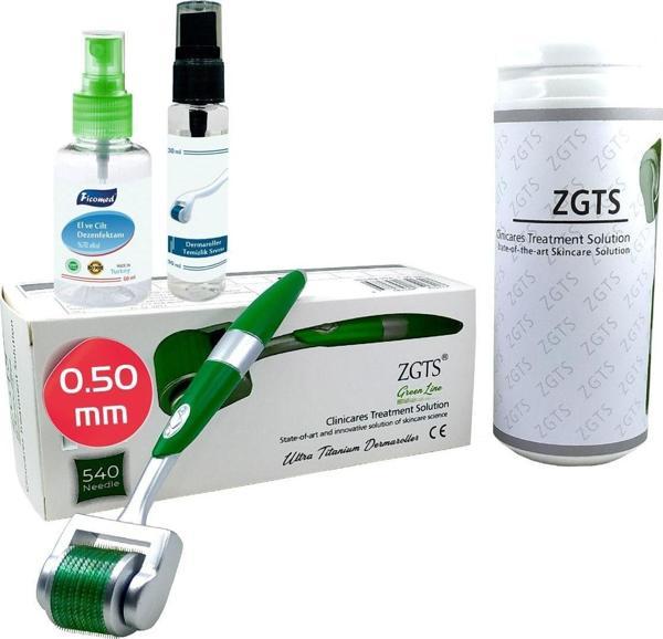 Green Line Dermaroller 0.50 mm Titanyum 540 İğneli Saç Yüz Cilt İçin Derma Roller - Image 1