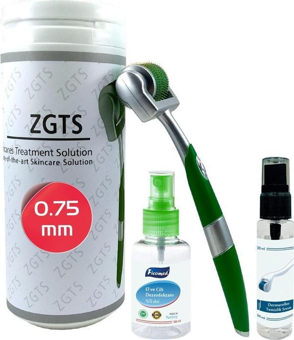Green Line Dermaroller 0.75 mm Titanyum 540 İğneli Saç Yüz Cilt İçin Derma Roller - Image 1