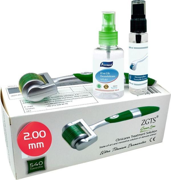 Green Line Dermaroller 2.00 mm Titanyum 540 İğneli Vücut Bölgesi İçin Derma Roller - Image 1