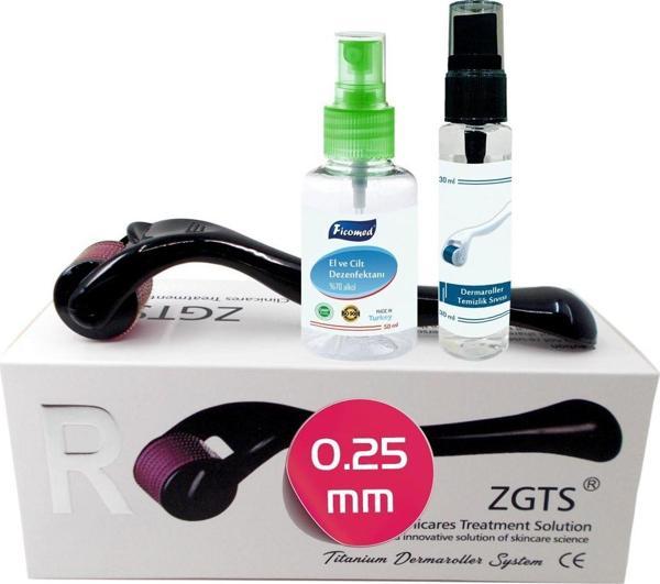 Purple Love Dermaroller 0.25 mm Titanyum 540 İğneli Göz Altı Göz Çevresi İçin Siyah Derma Roller - Image 1
