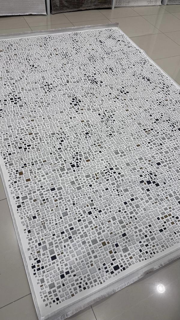 Safyün Halı Kadife KF443 Gri 200 X 290 - Image 1