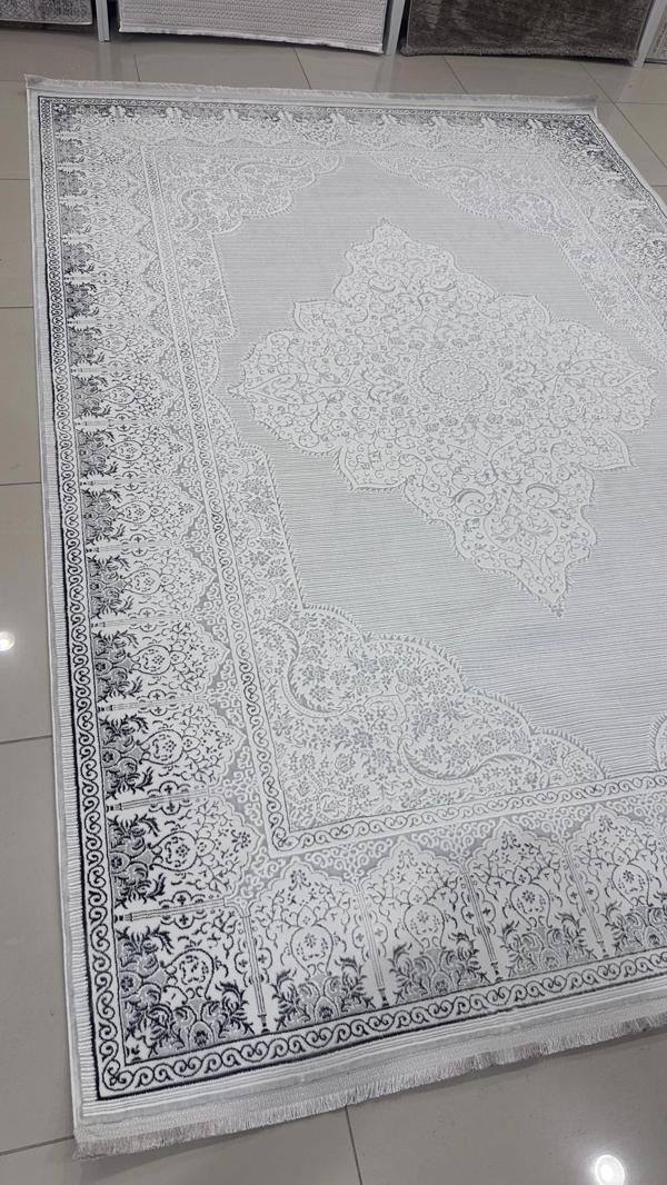 Safyün Halı Kadife KF505 Gri 200 X 290 - Image 1