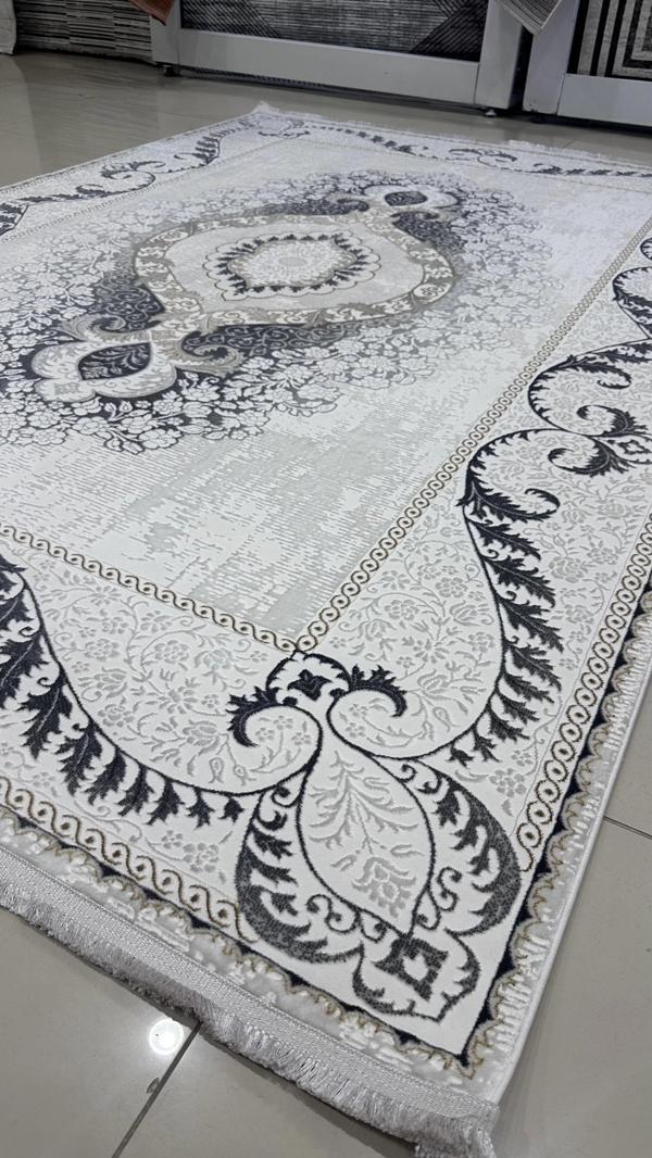 Safyün Halı Kadife KF514 Gri 200 X 290 - Image 1