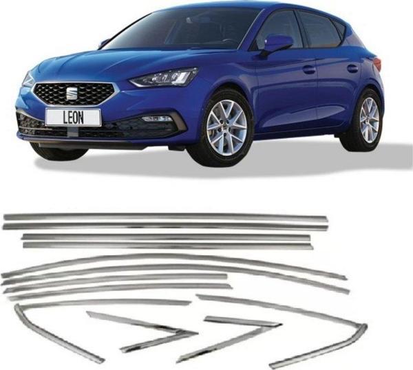 Seat Leon Cam Çerçevesi Komple Set Nikelajı 10 Parça 2021+ Sonrası Uyumlu - Image 1