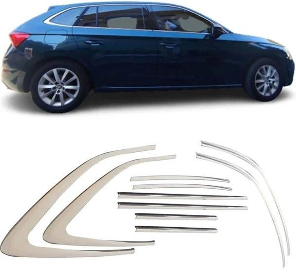 Skoda Scala Krom Cam Çerçevesi 10 Parça TamTur 2019+ Uyumlu - Image 1