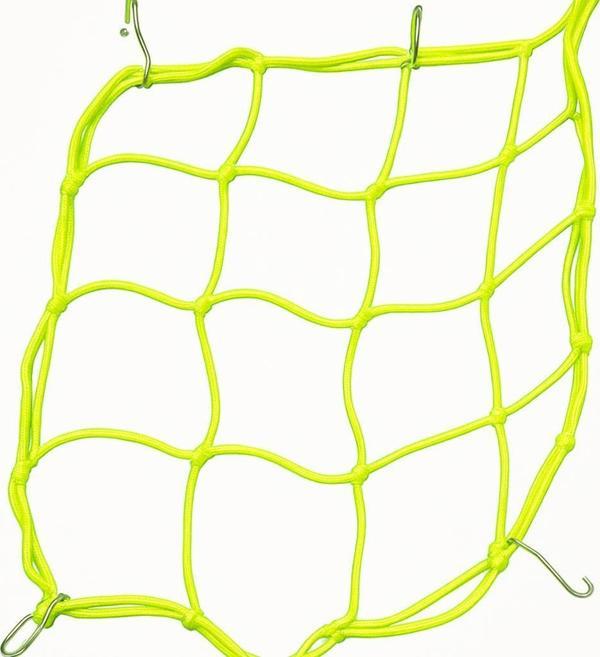 Motosiklet Kask Filesi – 6 Kanca | Neon Sarı | 1 Metre Esneyebilir - Image 1