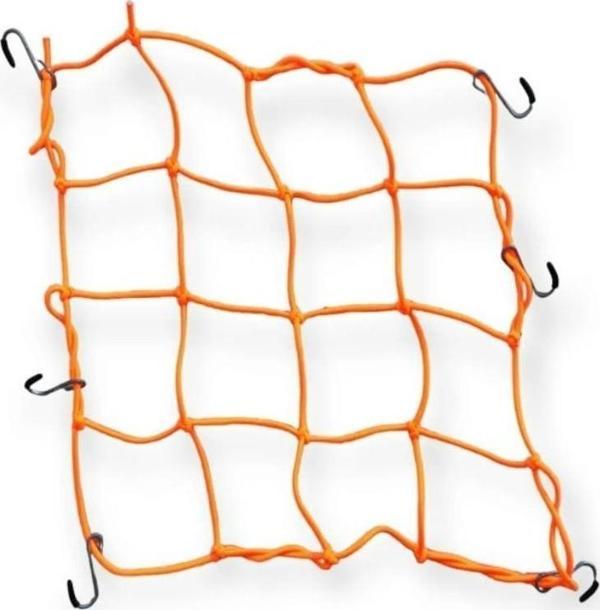 Motosiklet Kask Filesi – 6 Kanca | Neon Turuncu | 1 Metre Esneyebilir - Image 1