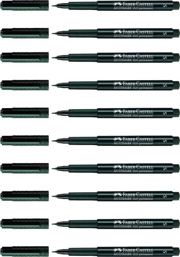 Faber-Castell Permanent S Siyah Asetat Kalemi 10 lu - Image 1