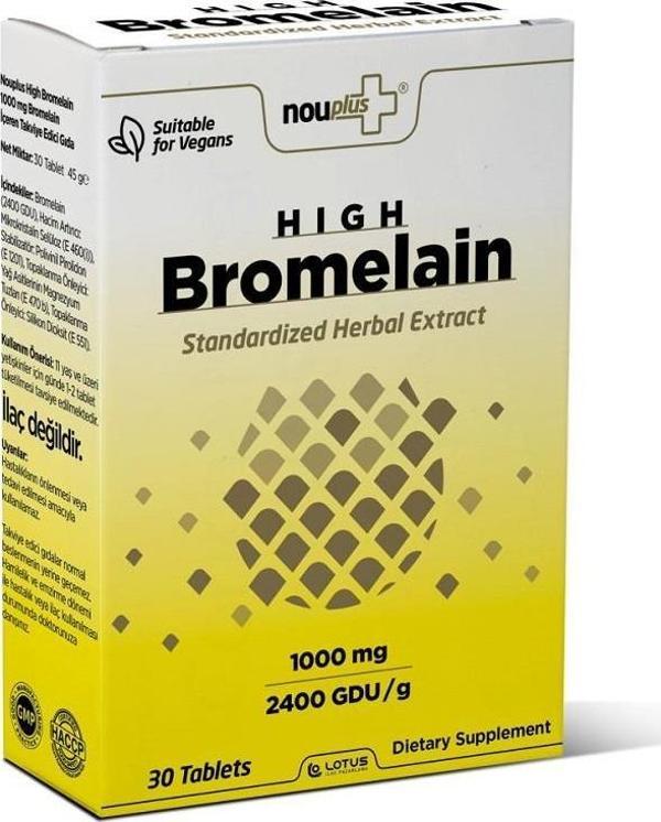 Nouplus High Bromelain 1000MG 30 Tablet - Image 1