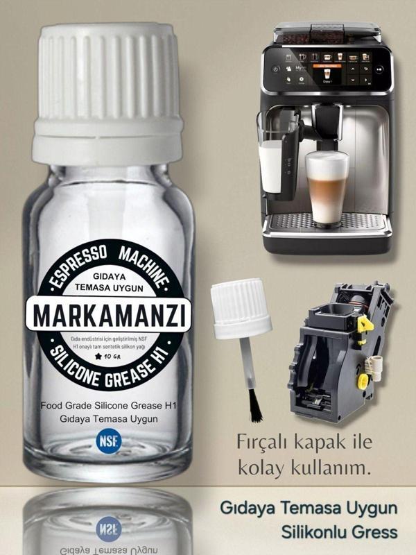 Markamanzi Espresso Kahve Makineleri İçin Gıdaya Temasa Uygun Silikon Bazlı Nsf Onaylı 10Gr Gres Philips Uyumlu - Image 1