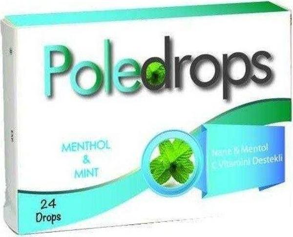 PoleDrops Menthol Mint - Nane Mentol C Vitamini Destekli 24 Drops Pastil - Image 1