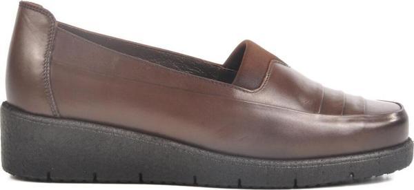 Kahve Anatomik Hakiki Deri Kadın Casual Ayakkabı BB0110 Z - Image 1