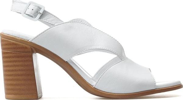 Venüs Kadın Hakiki Deri Ortopedik Taban Topuklu Günlük Sandalet (36-40) 24y 24381500y Z Beyaz - Image 1