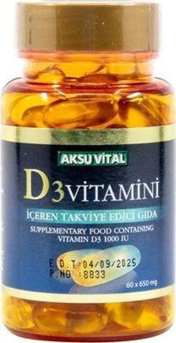 Aksu Vital D3 Vitamini 60 Softjel - Image 1
