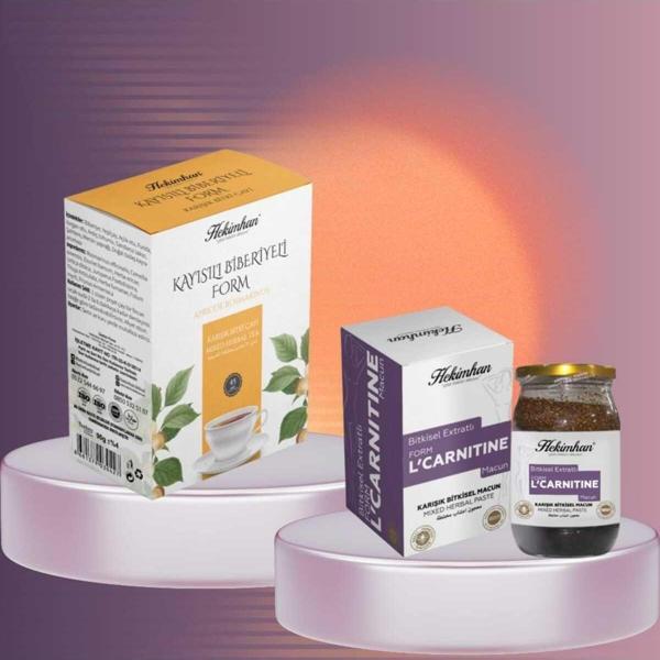 Hekimhan Bitkisel Kayısılı Form Set Kayısılı Biberiyeli Çay 40'Lı Ve L'Carnitin Macun 480 Gr - Image 1