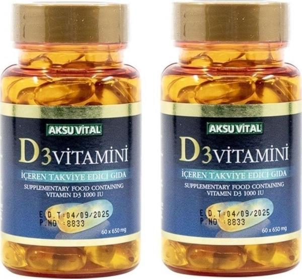 Aksu Vital Vitamin D3 60 Softjel 2 Adet - Image 1