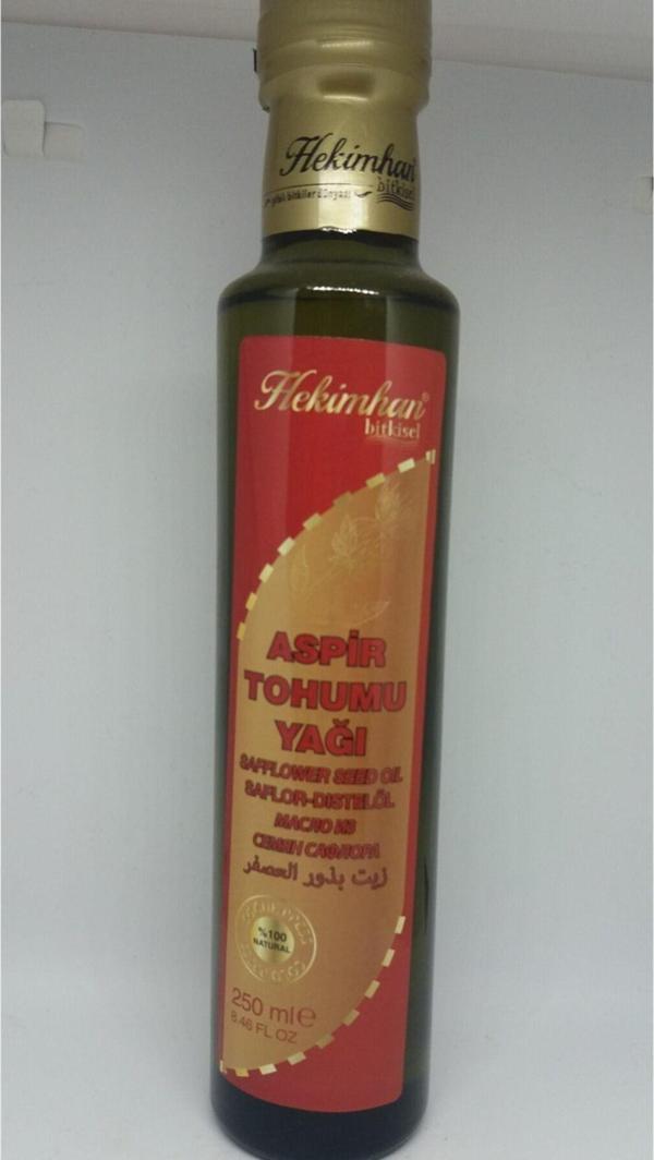 Hekimhan Bitkisel Aspir Tohumu Yağı Soğuk Pres %100 Doğal 250 Ml - Image 1