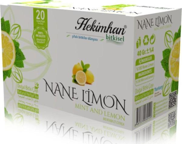Hekimhan Bitkisel Nane Limon 20'Li Süzen Poşet Çay Sallama Bitki Çay, Demleme Bitki Çayı - Image 1