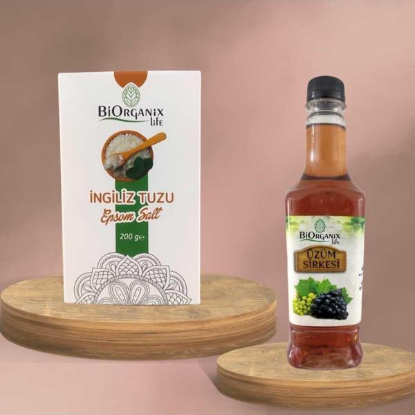 Biorganix Life İngiliz Tuzu 200 Gr Ve Üzüm Sirkesi 480 Gr - Image 1