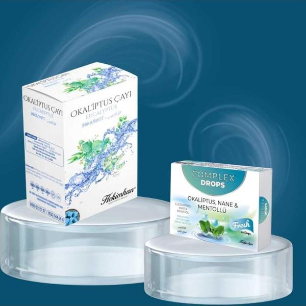 Hekimhan Bitkisel Okaliptus Küp Çay Ve Okaliptus, Nane&Mentollü Pastil 24'Lü - Image 1