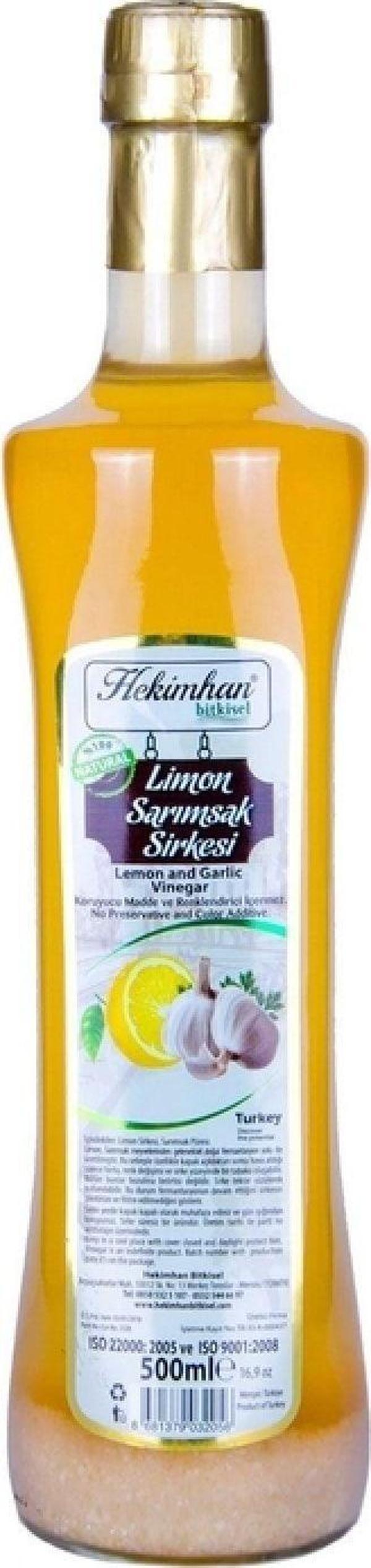 Hekimhan Bitkisel Sarımsak Limon Sirkesi 500 Ml 3 Adet - Image 1