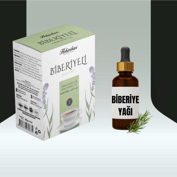 Hekimhan Bitkisel Biberiyeli Çay 40'Lı + Biberiye Yağı 20 Ml - Image 1
