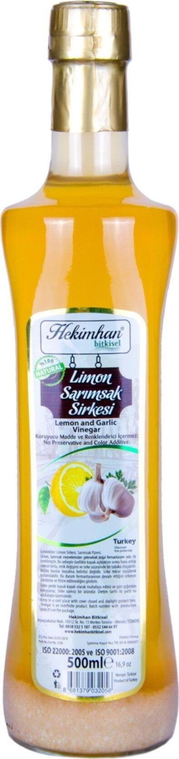 Hekimhan Bitkisel Sarımsaklı Limon Sirkesi 500 Ml - Image 1