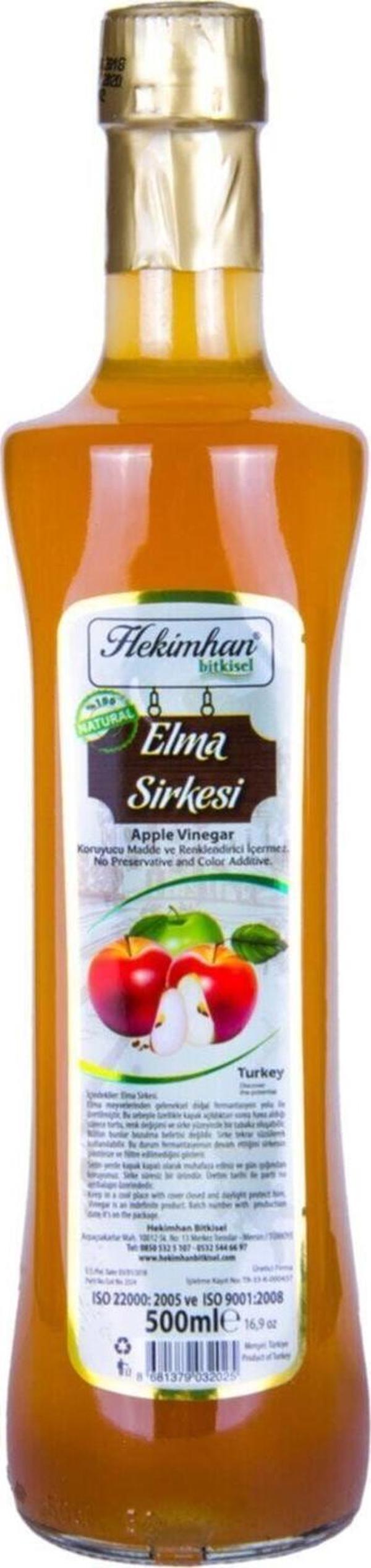 Hekimhan Bitkisel Bitkisel Elma Sirkesi 500 Ml %100 Orjinal - Image 1