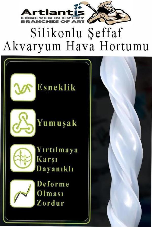 Silikonlu Şeffaf Akvaryum Hava Hortumu 20 Metre İç Çap 4mm Dış Çap 6mm Deney Fıskiye Kauçuk Hortum Yağ Hava Pompa Borusu - Image 1