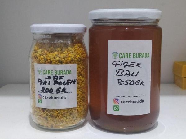 Çare Burada Doğal Arı Poleni 200 Gr + Doğal Çiçek Balı 850 Gr - Image 1