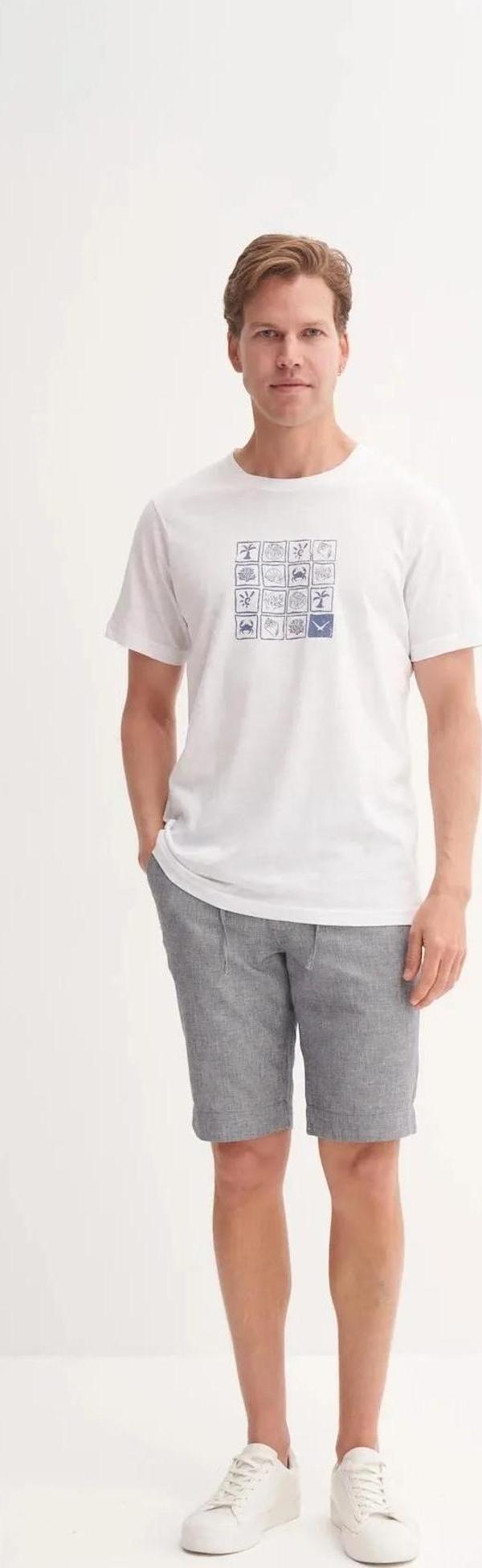 Cazador Slim Fit Bisiklet Yaka Pamuklu Desenli Tişört 4041 - Image 1