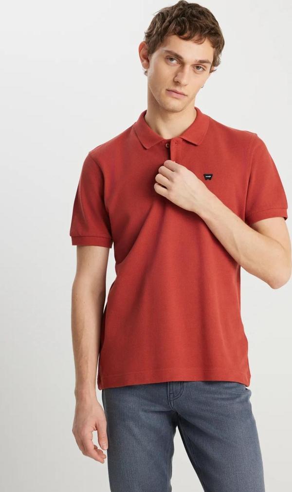 Wrangler %100 Pamuk Regular Fit Normal Kesim Kiremit Rengi Polo Yaka Tişört - Image 1