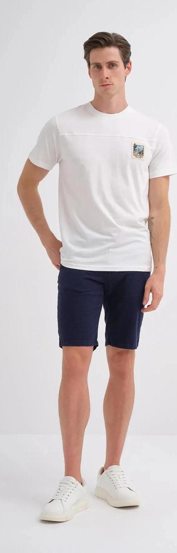 Cazador Bisiklet Yaka Regular Fit Pamuklu Tişört - Image 1