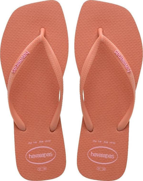 HAVAIANAS Square Logo Pop Up Pink Clay Parmak Arası Terlik 4148959-9259 - Image 1