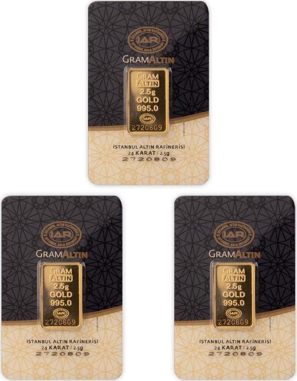 RimaGold 3 Adet 2.5 gr 24 Ayar İAR Gram Altın - Image 1