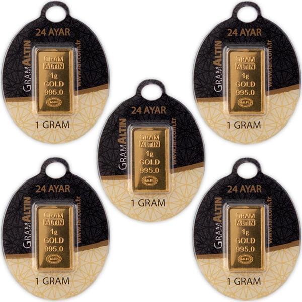 RimaGold 5 Adet 1 gr 24 Ayar İAR Gram Altın - Image 1
