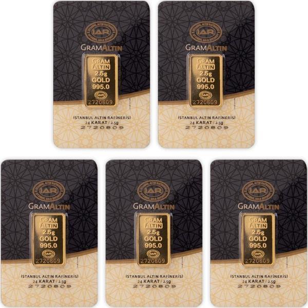 RimaGold 5 Adet 2.5 gr 24 Ayar İAR Gram Altın - Image 1