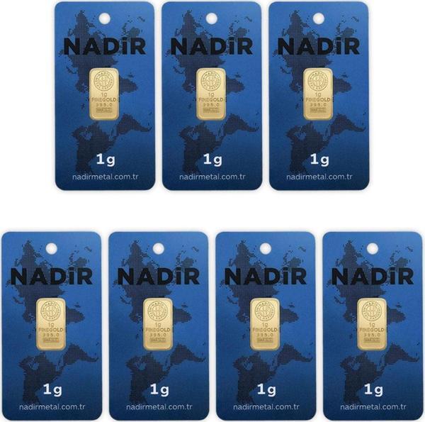 RimaGold 7 Adet 1 gr 24 Ayar NadirGold Gram Altın (Dikdörtgen) - Image 1