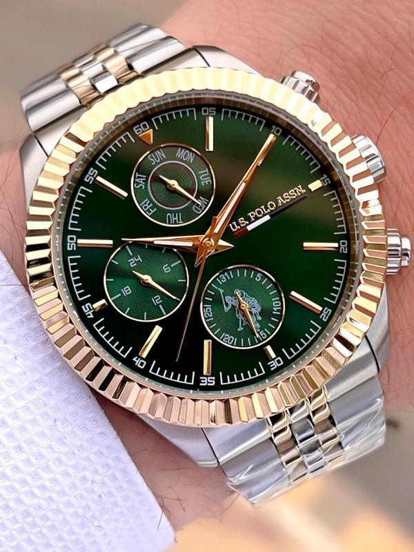U.S.POLO ASSN Çelik Kordon İç Fonksiyonları Aktif 5 Atm Suya Dayanıklı Erkek Kol Saati USPA.1054.B08 - Image 1