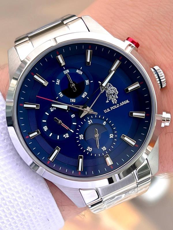 U.S.Polo Assn Çelik Kordon İç Fonksiyonları Aktif 5 Atm Suya Dayanıklı Erkek Kol Saati USPA.FS1014.01 - Image 1