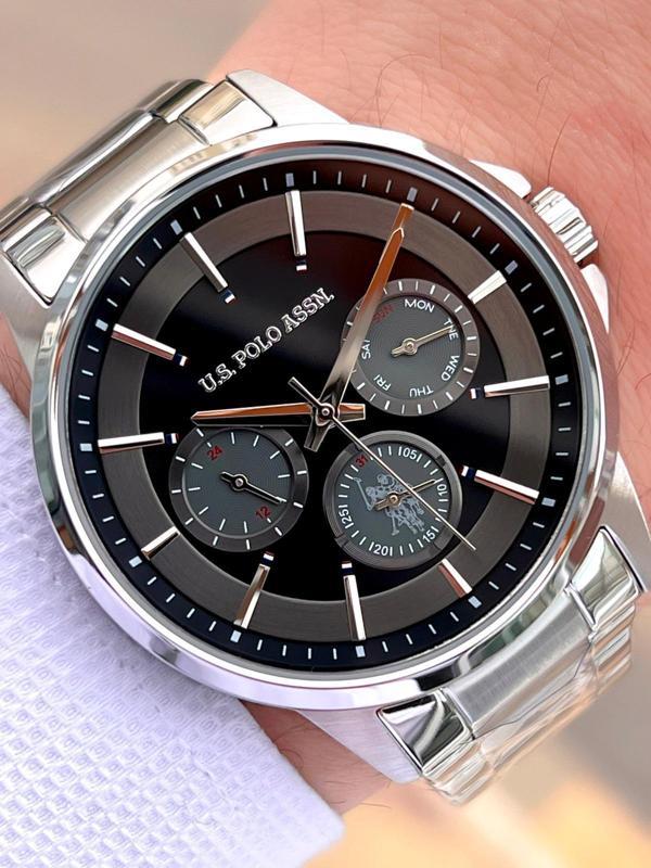 U.S.Polo Assn Çelik Kordon İç Fonksiyonları Aktif 5 Atm Suya Dayanıklı Erkek Kol Saati USPA.FS1000.02 - Image 1