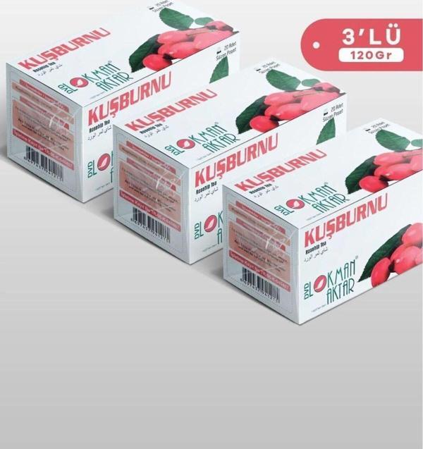 DVD Lokman Aktar Kuşburnu Çay 20 Adet Poşet Çay 40 Gr x 3 Adet - Image 1