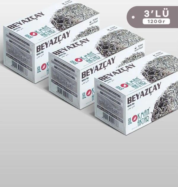 DVD Lokman Aktar Beyaz Çay 20 Adet Poşet Çay 40 Gr x 3 Adet - Image 1