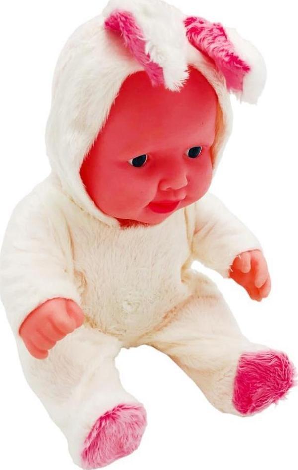 Global Toys - GL100156 Sevimli Sesli Roza Bebek, 8 Farklı Ses Konuşan Tavşan Figürlü Et Bebek - Image 1