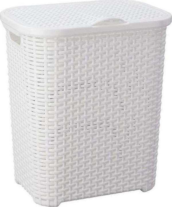 Omnipazar SY-4626 Plastik Küçük Hasır Desen Kirli Çamaşır Sepeti  - Image 1