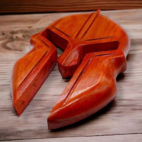 Otantik Çarşı Ahşap Gladyatör Maske Duvar Dekoru 30x18 cm. - Image 1