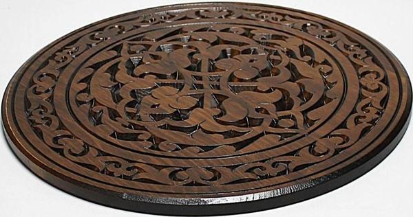 Ahşap Oymalı Sehpa Tablası 40 cm. - Image 1