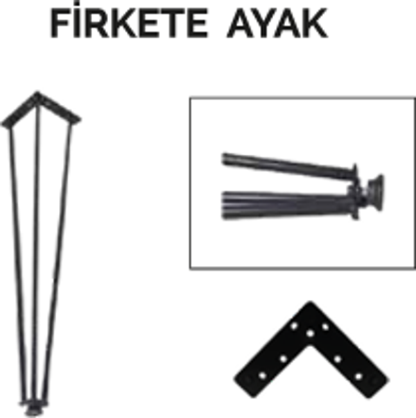 Firkete  Sehpa Masa Ayağı 45 cm. 1 Adet - Image 1
