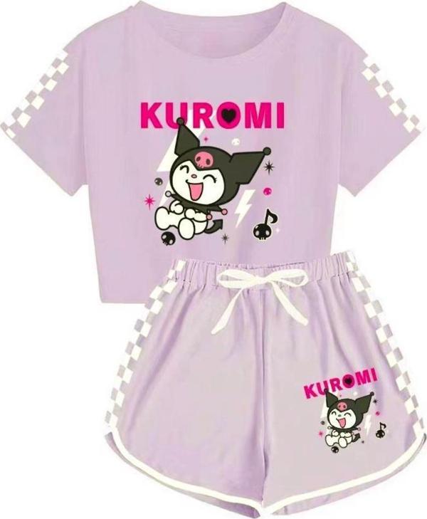 Kuromi Kız Çocuk Şortlu Takım - Image 1