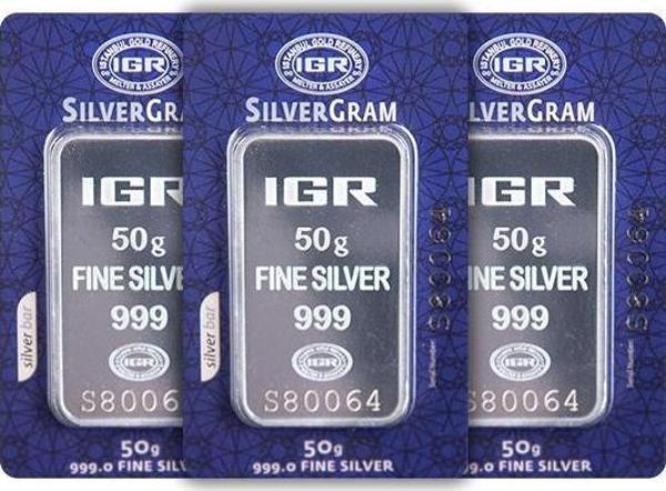 RimaGold 3 Adet İAR 50 Gr Gümüş Külçe - Image 1